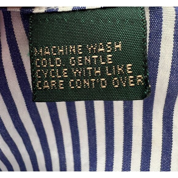 VTG J Crew Button Up Shirt Blue White Stripe Cotton Long Sleeve Women's 2 - Picture 5 of 9